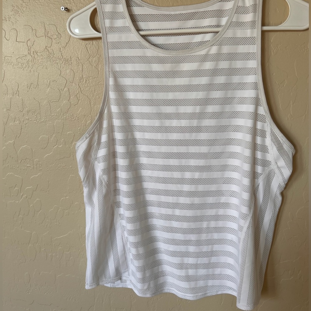 White Mesh Razorback Tank Top - Picture 2 of 3